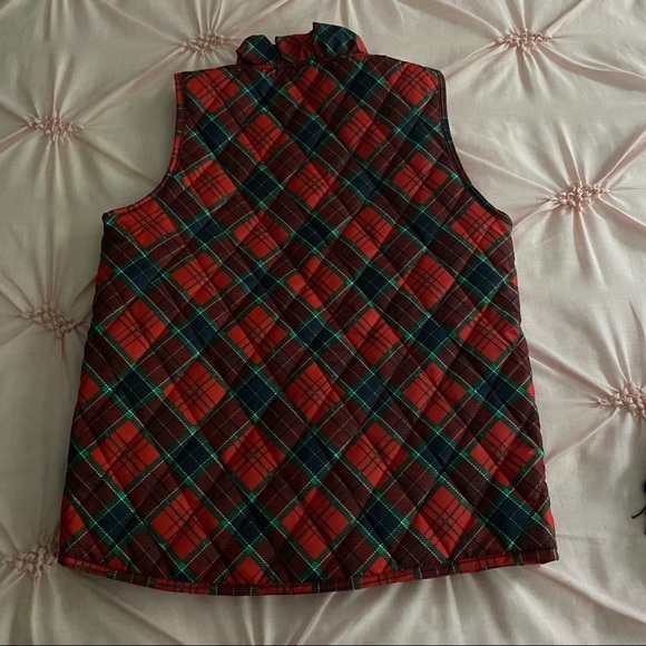 Crown & Ivy Kids Quilted Plaid Vest | Girls Size L - Picture 3 of 3